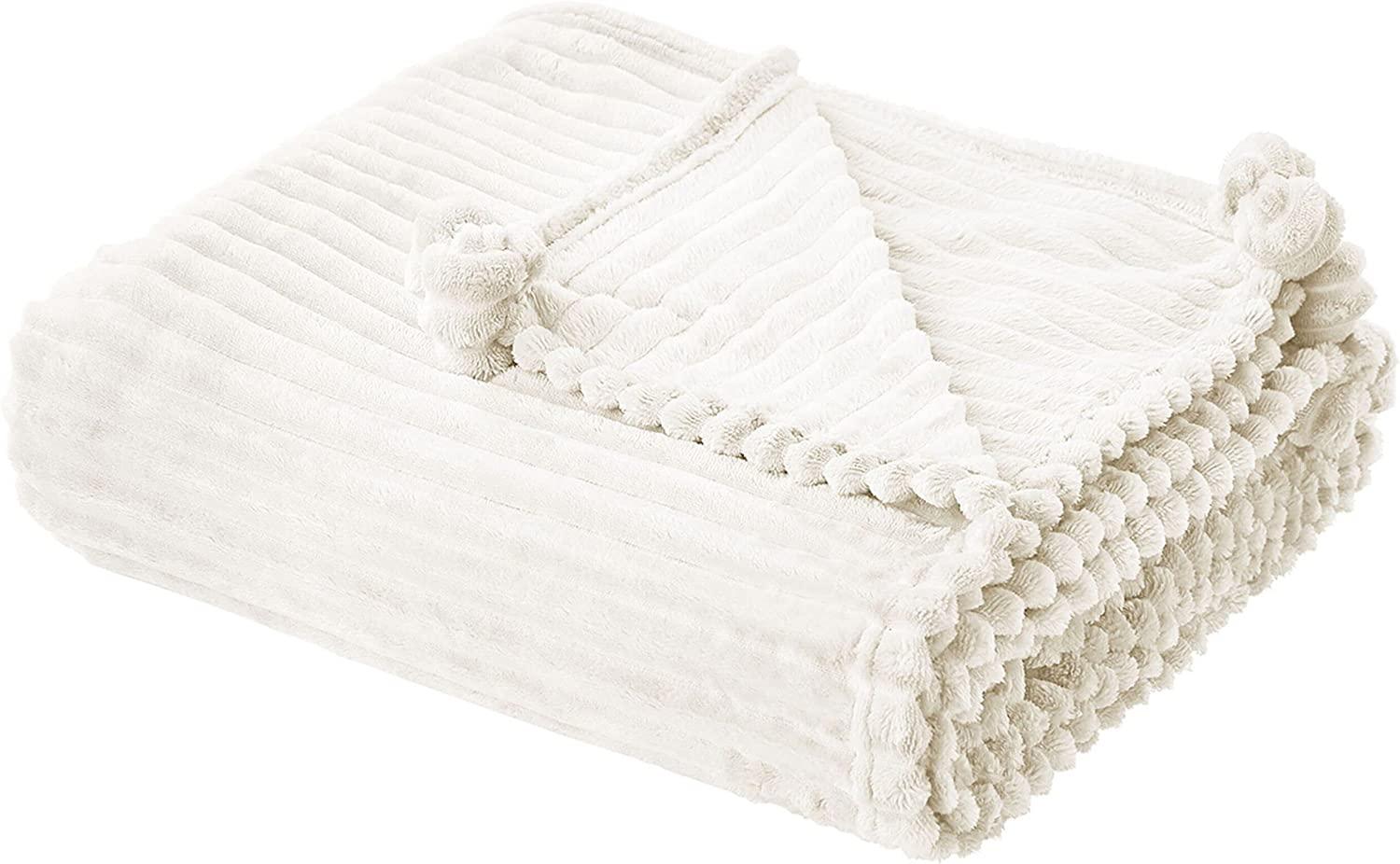 Kuscheldecke KAWERI Stoff 150 x 200 cm Creme Kein Muster Bild 1