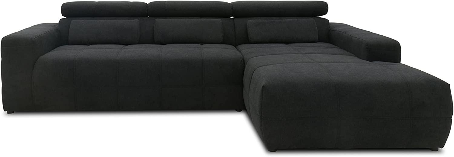 DOMO. collection Brandon Ecksofa, Sofa mit Rückenfunktion in L-Form, Polsterecke, Eckgarnitur, schwarz, 288 x 228 x 80 cm Bild 1