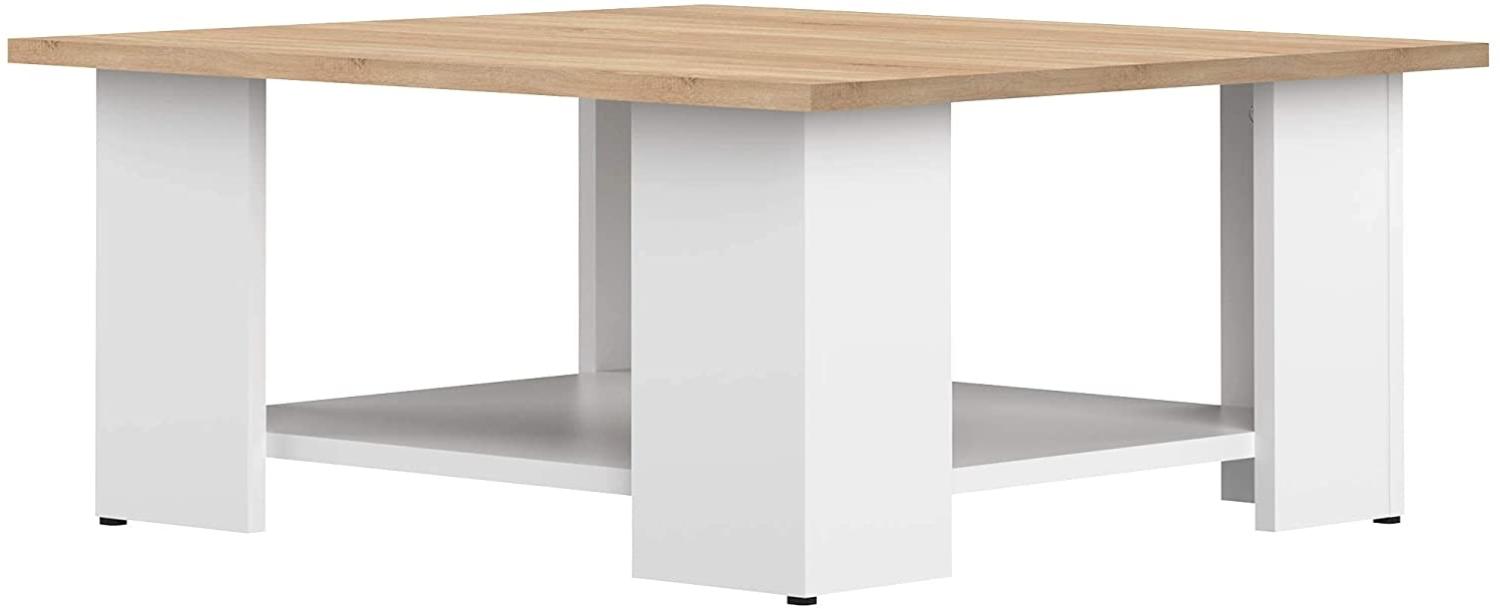 Temahome Square 67x67 Couchtisch, Truciolat, Melamin, Weiß und Rovere, 67 x 67 x 30,5 cm (L-P-A) Bild 1