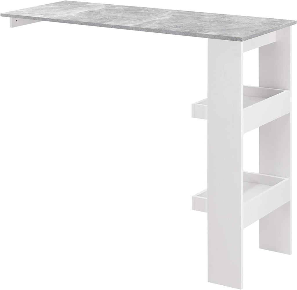 Bartisch Bromölla 120x45x106 cm Weiß/Betonoptik en. casa Bild 1