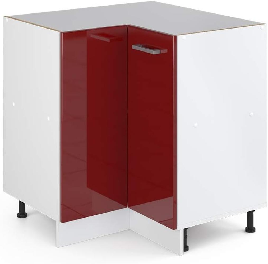 Vicco Eckschrank R-Line, Bordeaux Hochglanz/Weiß, 75. 6 cm, AP Anthrazit Bild 1