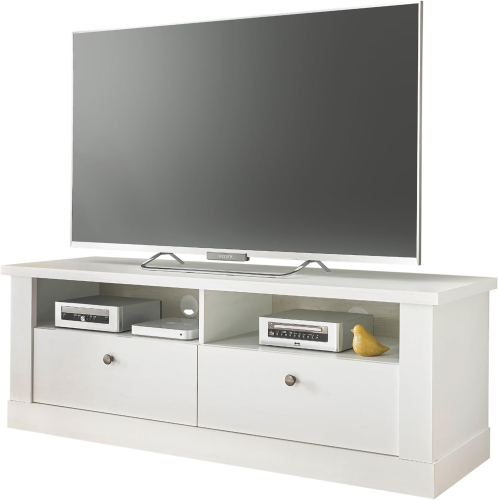 TV-Lowboard Fiastra in weiß Pinie Landhaus 132 cm Bild 1