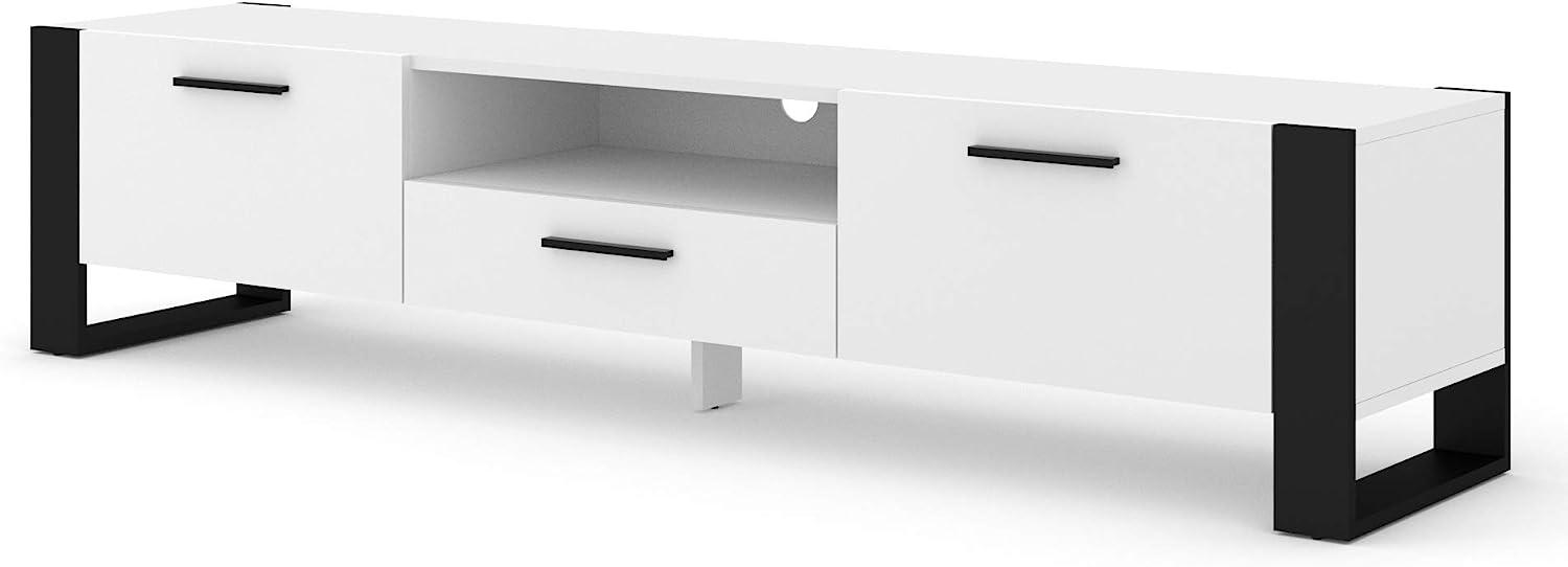 TV-Schrank Kommode NUKA 200 cm weiß matt stehend Bild 1