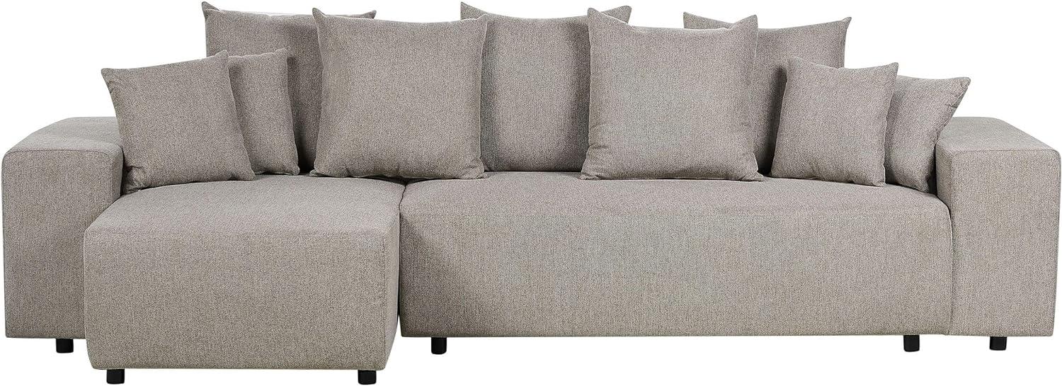 Ecksofa LUSPA Stoff Taupe Rechtsseitig Bild 1