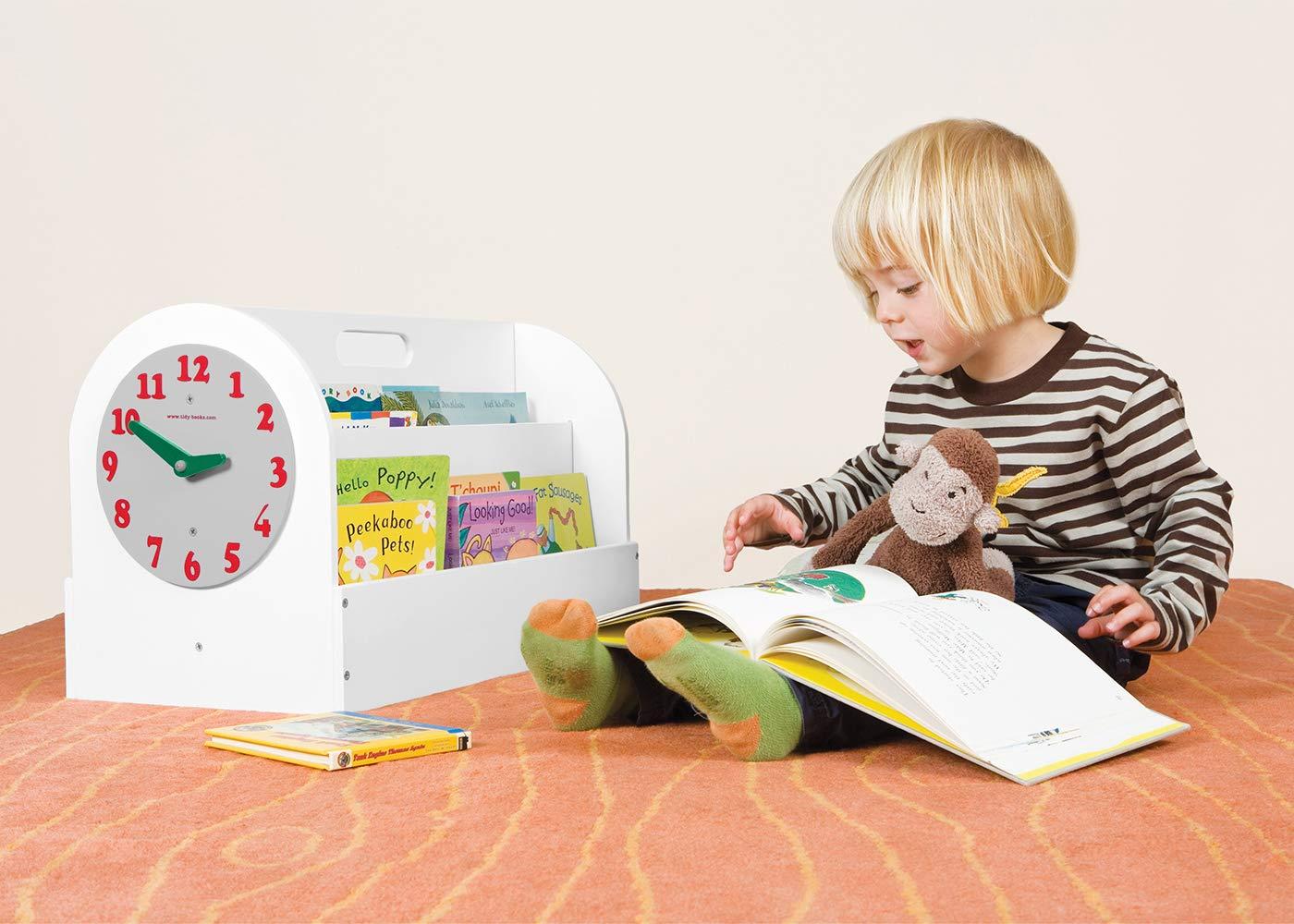 Aufbewahrung für Kinderbücher | Tragbare Bücher-Box aus Holz, weiss, 34 x 54 x 28 cm, von Tidy Books Bild 1