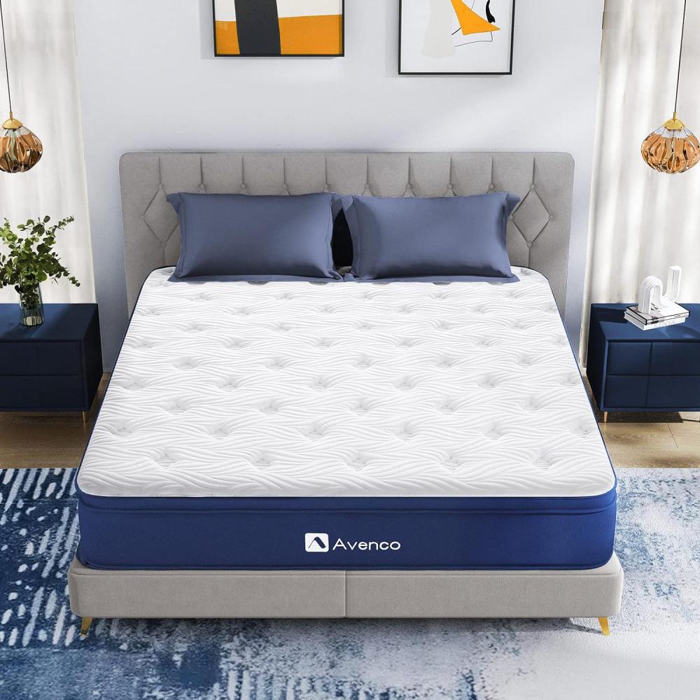 Avenco Matelas 150×200 h3, Hauteur 18 cm, Matelas à Ressorts Ensachés,Matelas en Mousse de Charbon de Bois de Bambou, Haute Résilience, Absorption de l'humidité et de la Transpiration, 150×200×18cm Bild 1