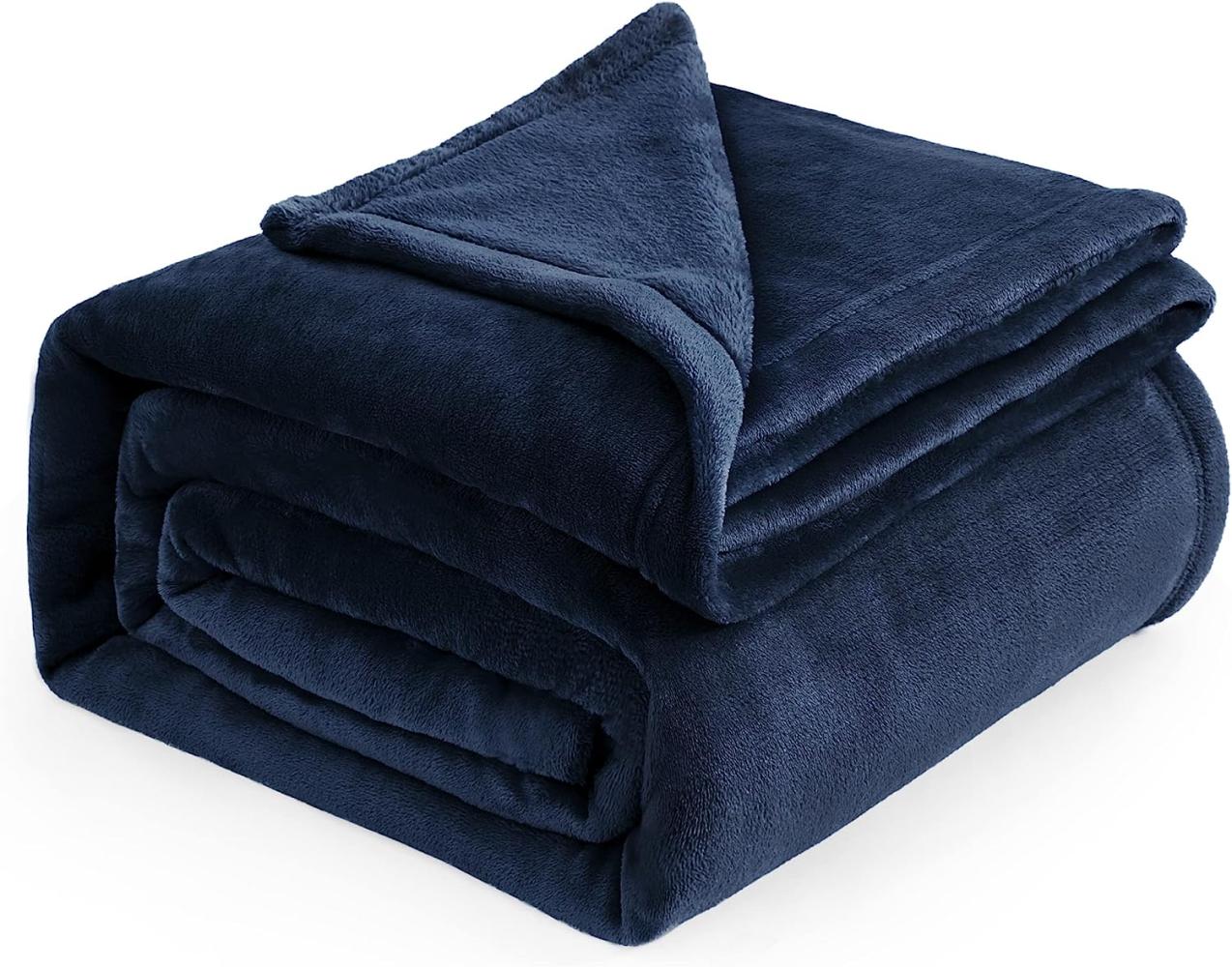 BEDSURE Kuscheldecke Flauschig Decke Fleecedecke - Wohndecke Warm Winter Weich, Sofadecke XXL, Decke Couch Blanket, Kuscheldecke Große, Wohn- & Kuscheldecken 220x240cm, Sofa überwurfdecke Blau Navy Bild 1