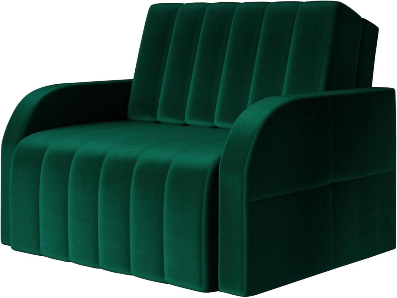 MOEBLO Kindersofa aus Samtstoff MONTANA 80, mit Bettfunktion Schlafsofa mit Bettkasten Sessel mit Schlaffunktion Schlafsessel Sofa Sessel Jugendsofa Schlafsofa 1-Sitzer Gästebett, mit Relaxfunktion Bild 1