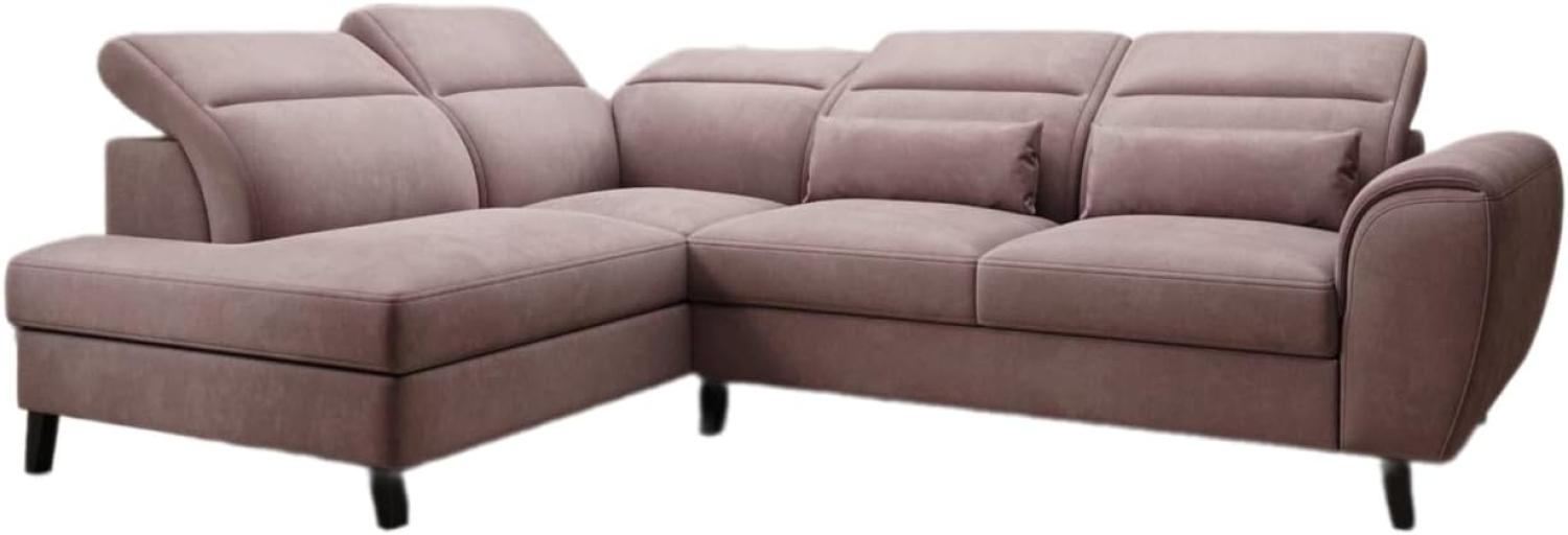 Designer Sofa Nobile mit verstellbarer Rückenlehne Samt Rosé Links Bild 1