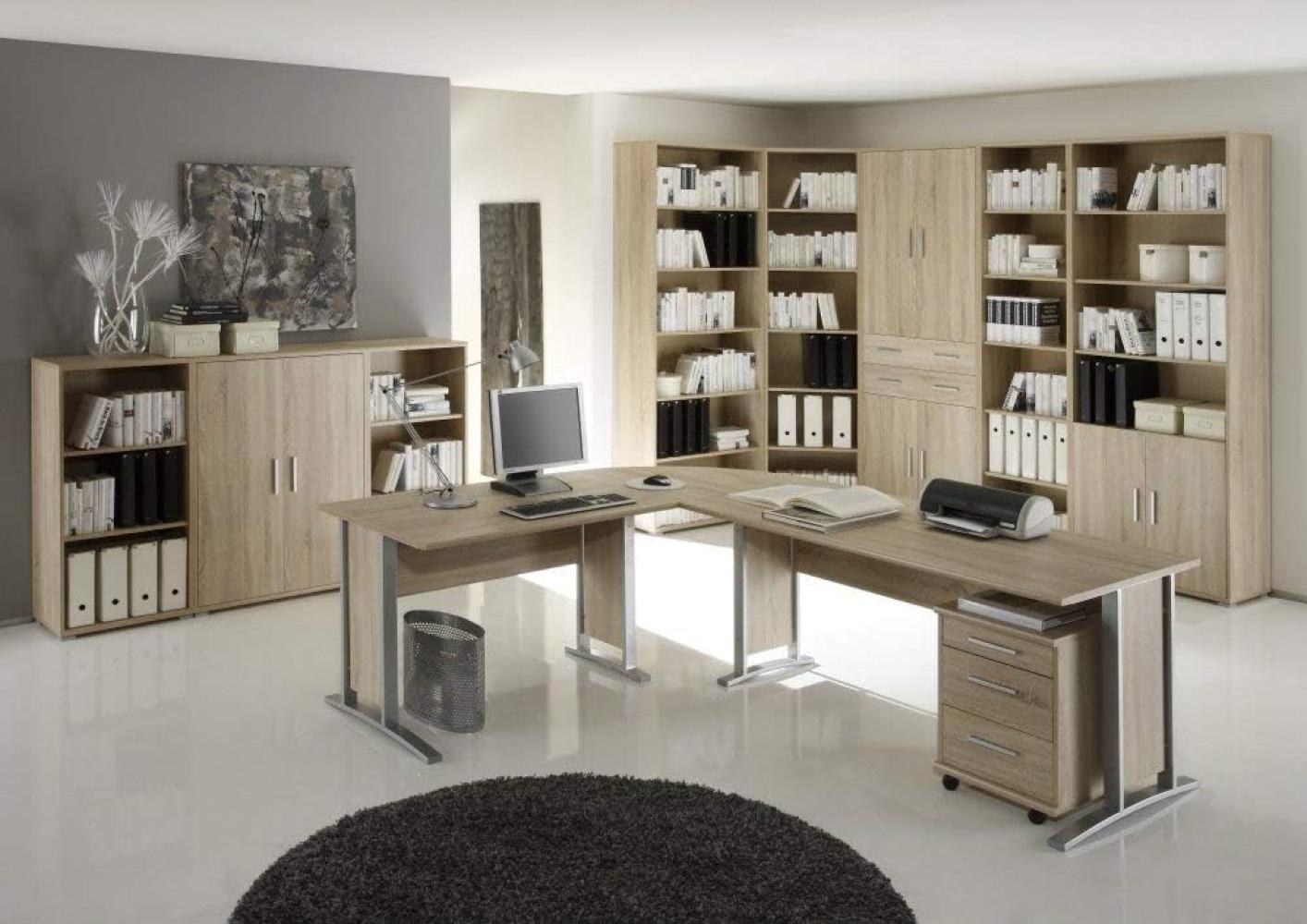 OFFICE LINE Aktenregal in Eiche Sonoma Optik - Eckregal mit 6 offenen Fächern - Modernes Büromöbel Komplettset - 52 x 220 x 35 cm (B/H/T) Bild 1