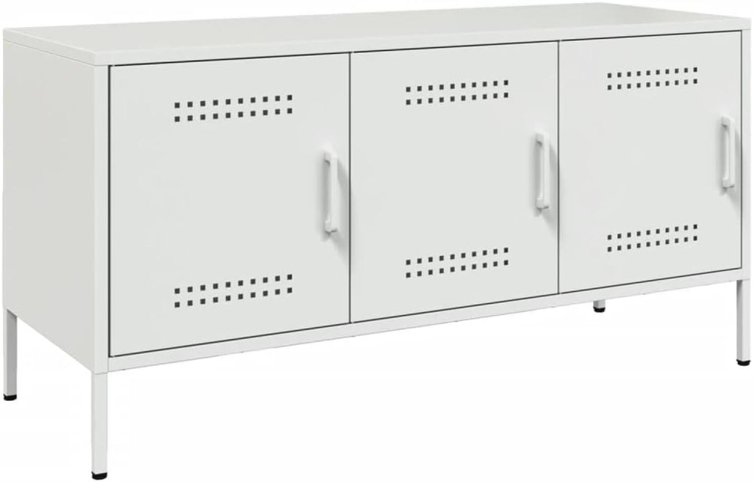 TV-Schrank Weiß 100,5x39x50,5 cm Stahl 842951 Bild 1