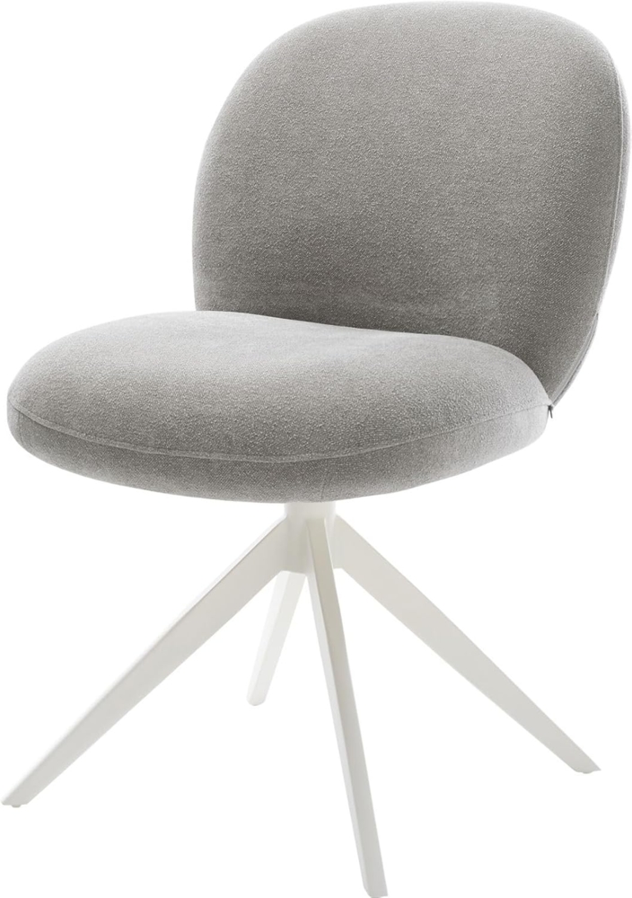 Drehstuhl Nube-Flex Strukturstoff Soft Grau Kreuzgestell breit Weiß 360° drehbar Wippfunktion Taschenfederkern Bild 1