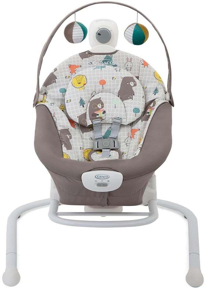 Graco Duet Sway 2-in-1-Babyschaukel und tragbare Wippe mit Vibrationsfunktion und einstellbarer Wiegegeschwindigkeit, Bärenmotiv Bild 1