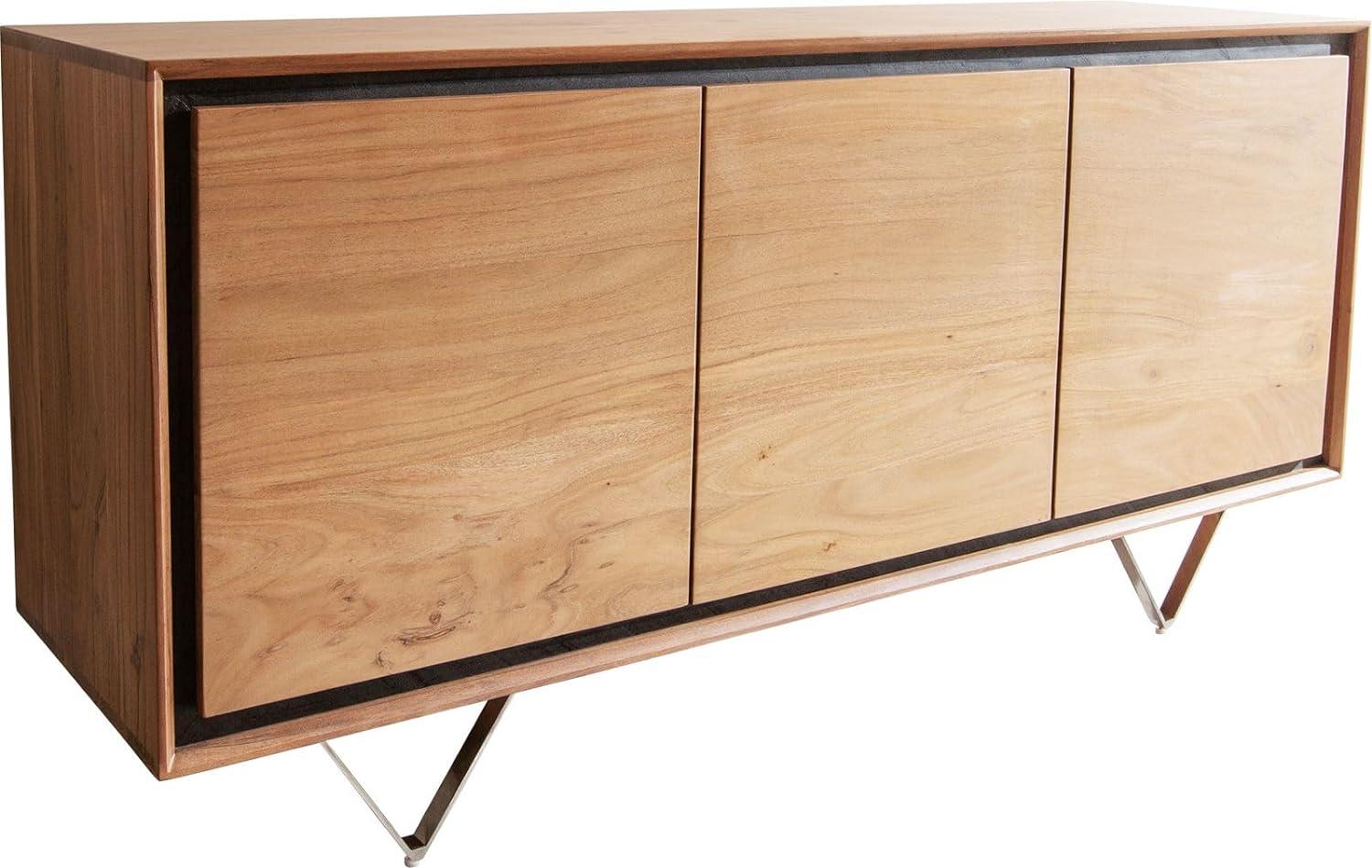 Sideboard Stonegrace 145 cm Akazie Natur 3 Türen Steinfurnier V-Fuß Bild 1