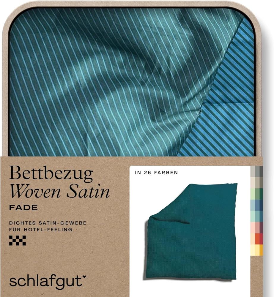 Schlafgut Woven Fade Bettwäsche|Bettbezug einzeln 200x200 cm| petrol-deep-green-deep Bild 1