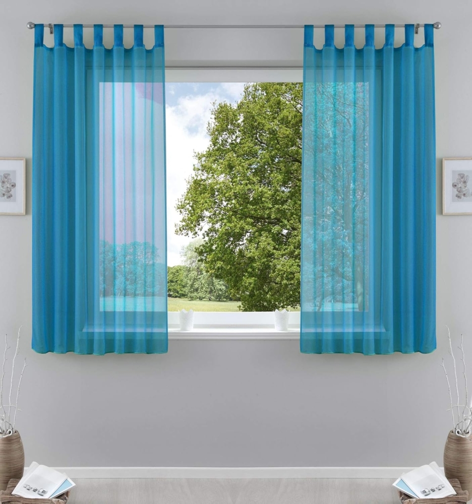 Gardinenbox Gardine, Schlaufen (2 St), transparent, Voile, Transparent Vorhang Set Voile Bleibandabschluss 61000CN Bild 1