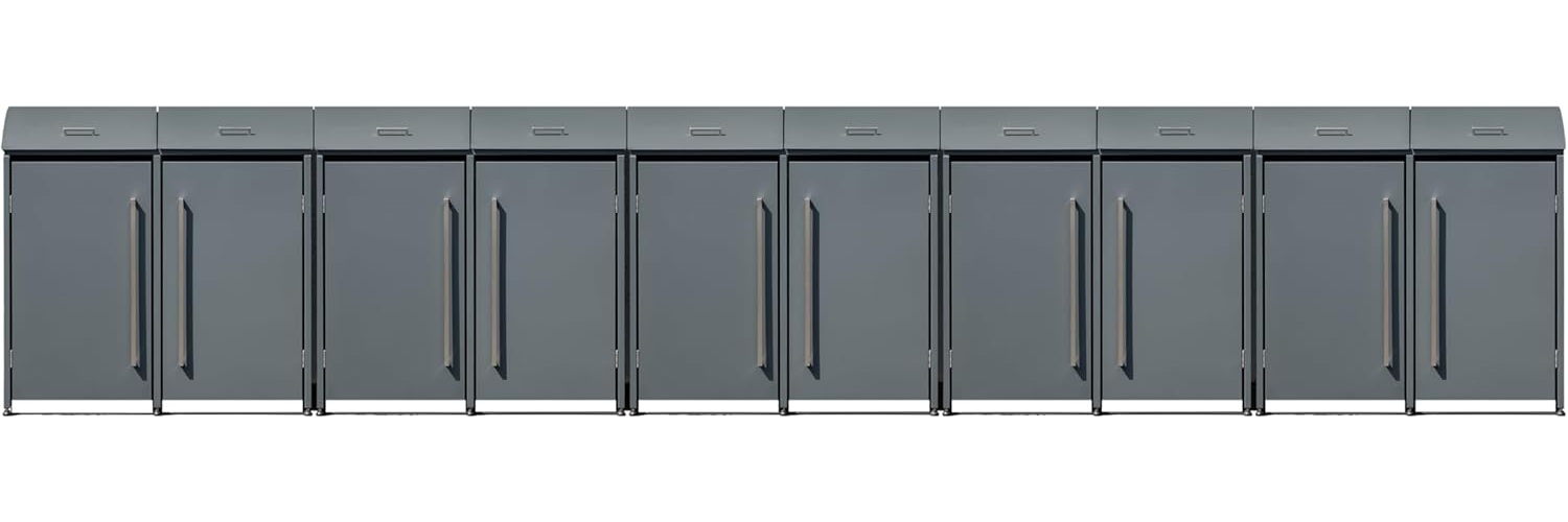 Westmann Metall Mülltonnenbox Moderna 10 | 10x240 L | Anthrazit | 83x695x135 cm Bild 1