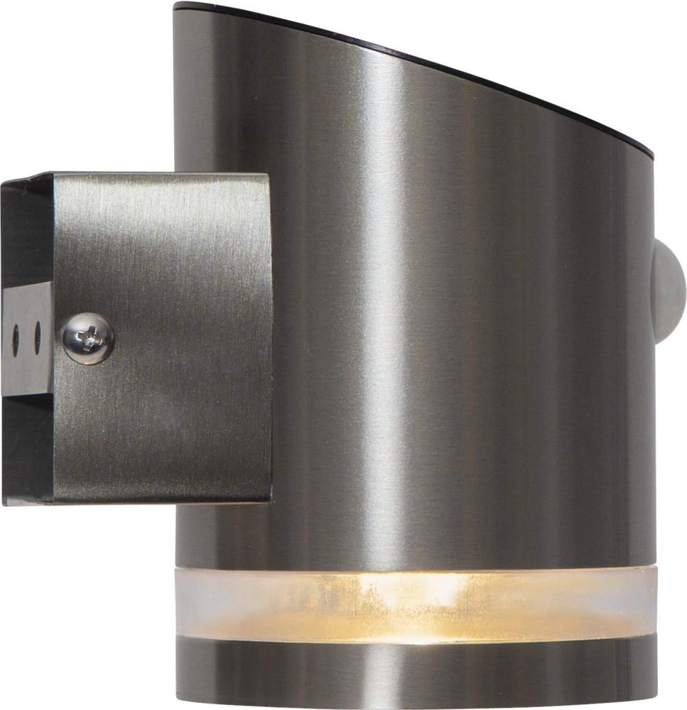 Solar Wandleuchte ,Venicini', Edelstahl, Lichtsensor + Bewegungsmelder, warmweiß, H 12,5cm Bild 1