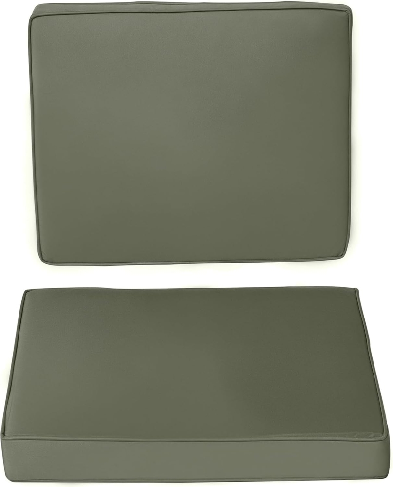 Outsunny Sitzkissen 2er-Set, 56 x 52 cm, mit Reißverschluss, 7cm dick, waschbar, für Haus, Garten, Auto, Büro, Sofa, Stühle, Dunkelgrau Bild 1