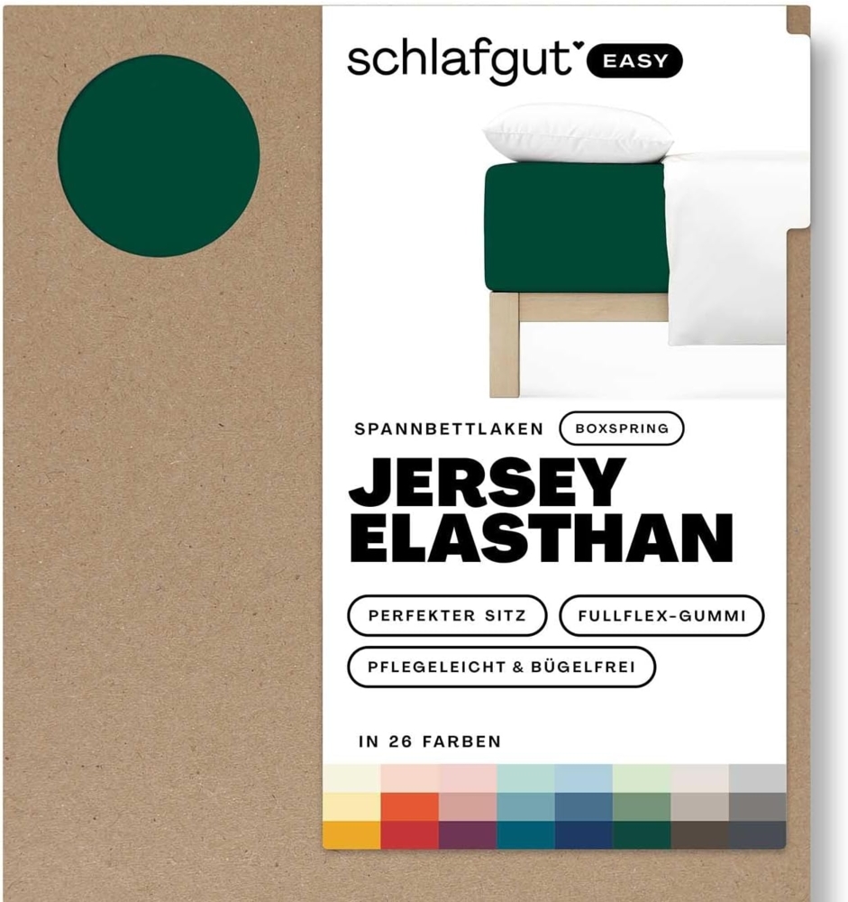 Schlafgut Spannbettlaken EASY Jersey Elasthan Boxspring, Jersey, Gummizug: rundum, (1 Stück), MADE IN GREEN by OEKO-TEX® Bild 1