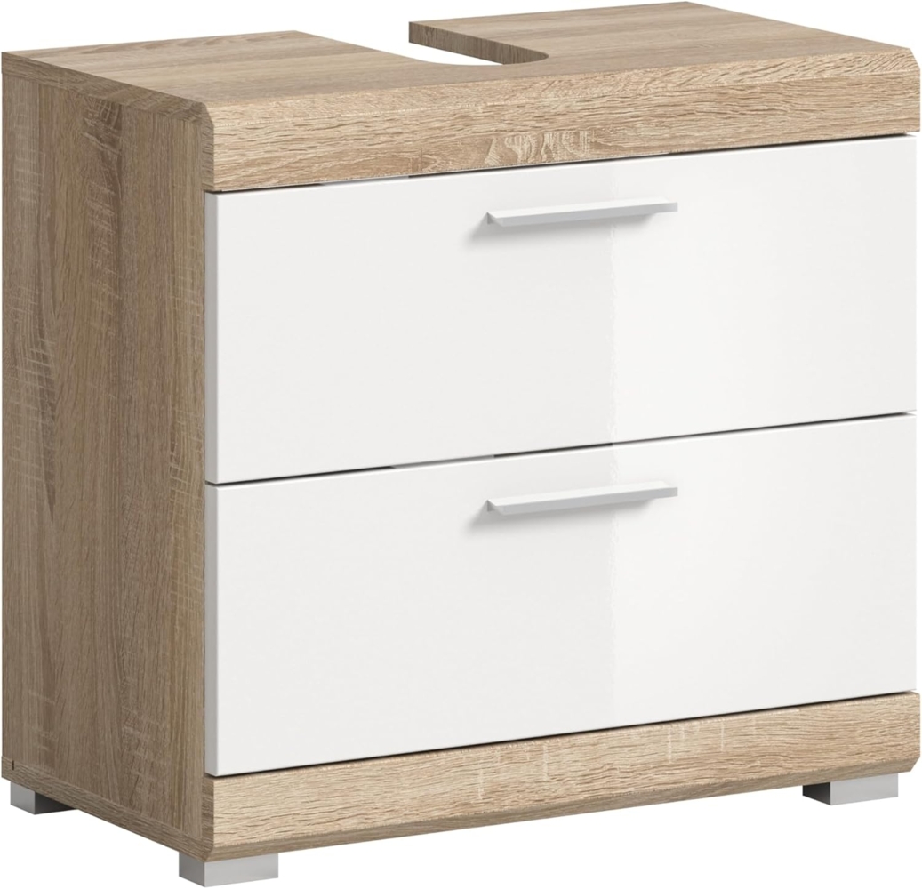 furnling Waschbeckenunterschrank Scott 2 Schubladen, Badmöbel, Badschrank, Badunterschrank, 60 cm breit Bild 1