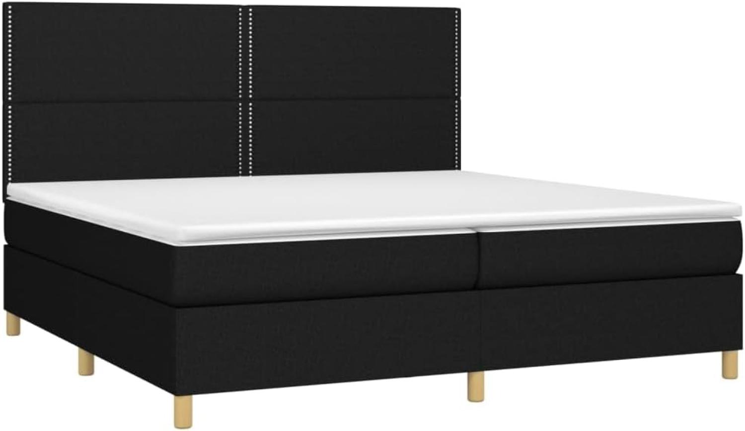 vidaXL Boxspringbett mit Matratze Schwarz 200x200 cm Stoff, Härtegrad: H2 [3142283] Bild 1