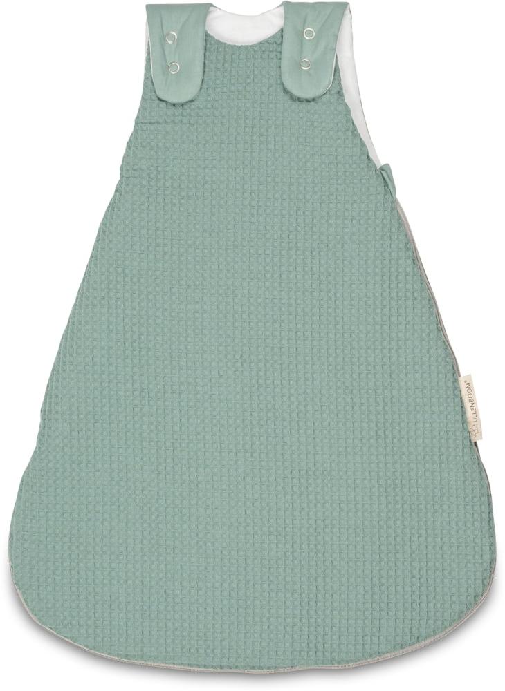 ULLENBOOM Schlafsack Baby 0 bis 3 Monate, 56/62, Waffelpiqué Salbeigrün (Made in EU) - Baby Schlafsack Neugeboren - Ganzjährig für Frühling, Herbst und Winter, Babyschlafsack mit 2,5 TOG Bild 1