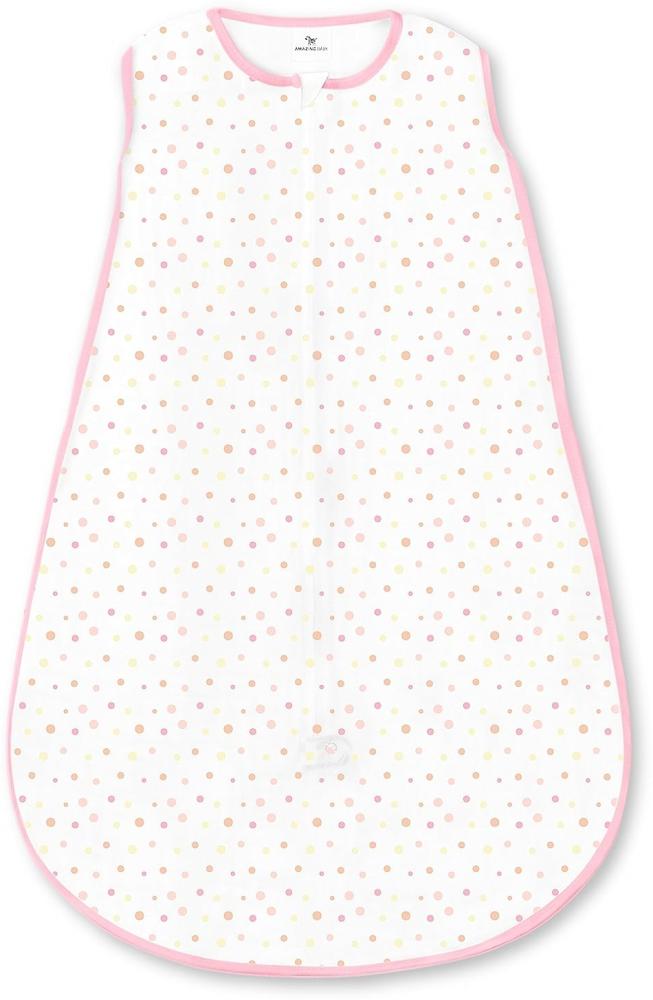 Amazing Baby von SwaddleDesigns, toller Babyschlafsack aus Microfleece mit 2-Weg-Reißverschluss, verspielte Punkte, Pink, Mittel, 6-12 Monate Bild 1