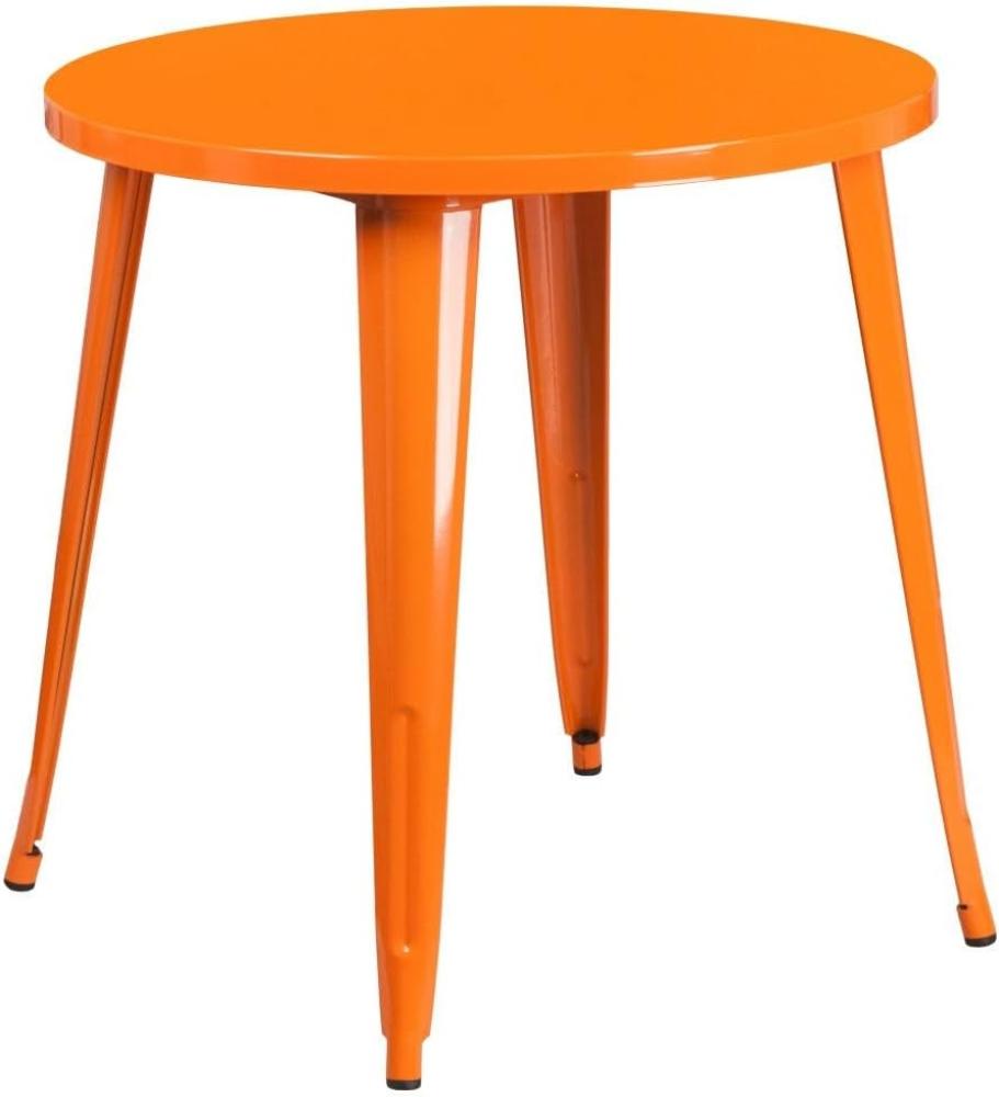 Flash Furniture Tisch für drinnen und draußen aus Metall, kommerzielle Qualität, 76,2 cm, Orange Bild 1