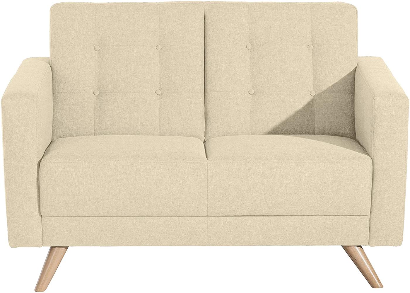 Julian Sofa 2-Sitzer Flachgewebe Beige Buche Natur Bild 1