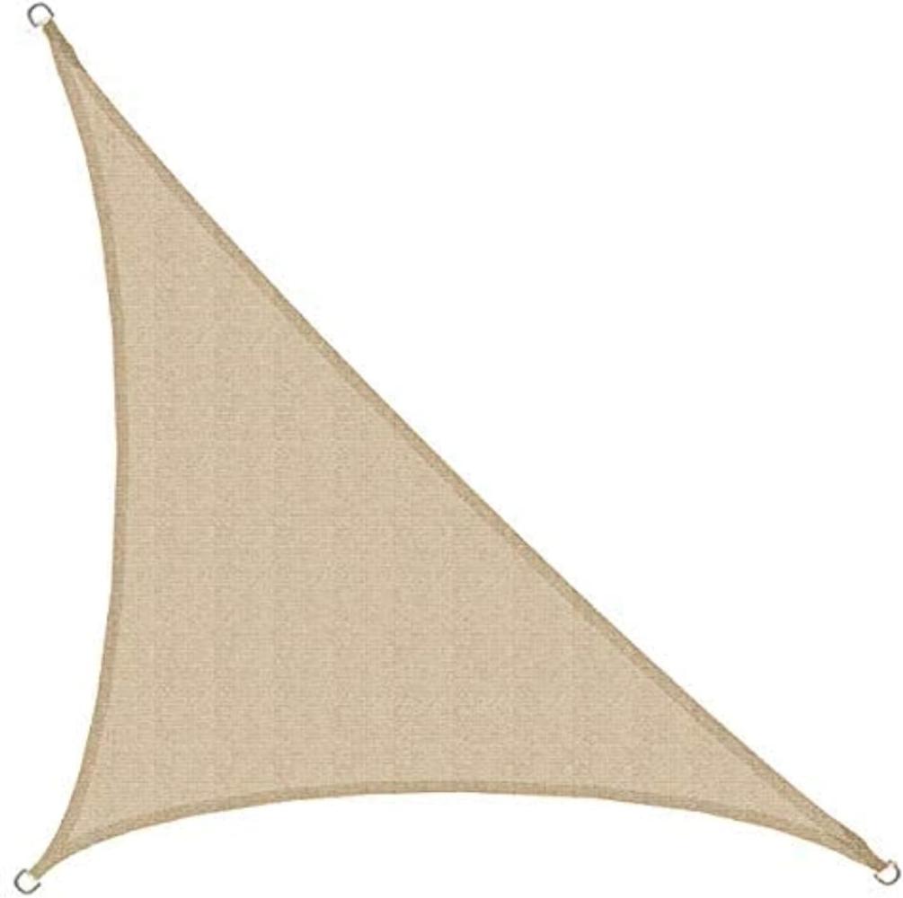 AMANKA UV Sonnensegel 3x3x4,2 HDPE Dreieck Rechtwinklig Sonnenschutz Garten Beige Bild 1