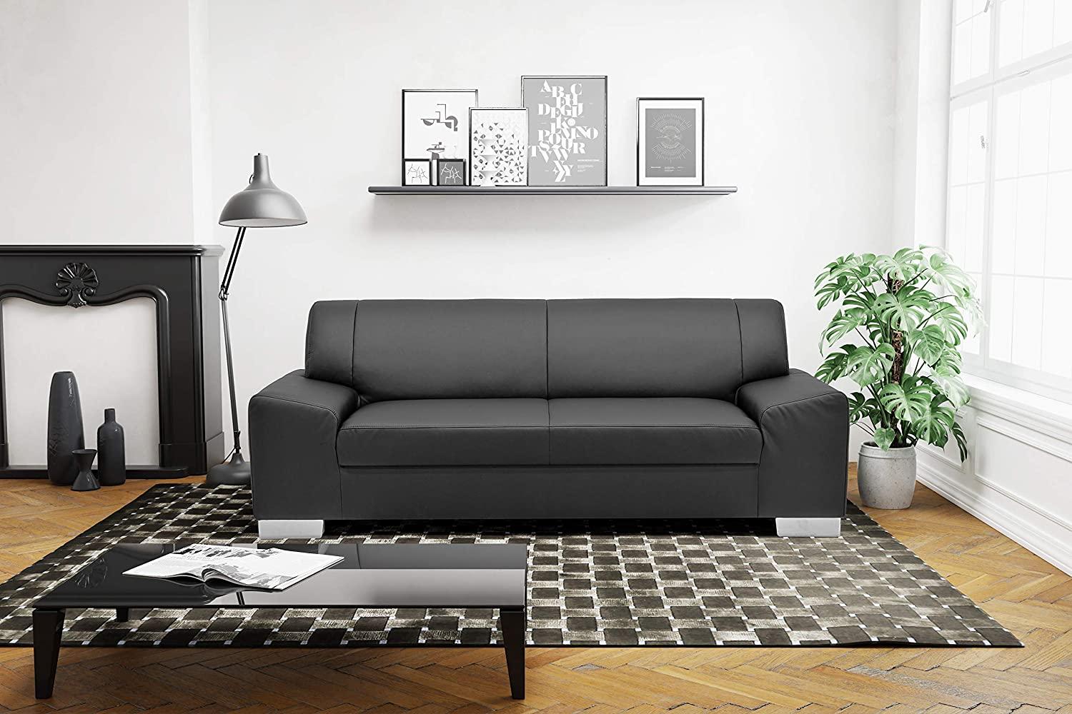 DOMO Collection Sofa Alisson, Schwarz, 3-Sitzer, 199x83x75 cm Bild 1