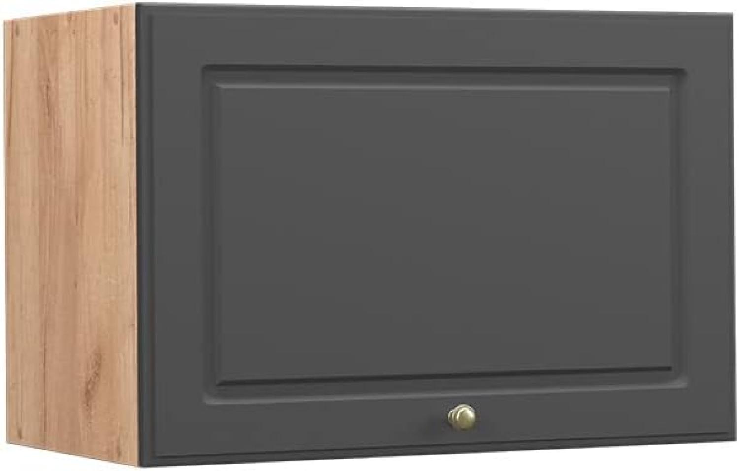 Vicco Küchenschrank Küchenmöbel Fame-Line Landhaus Küche Einbauküche Küchenzeile Blende Unterschrank Hochschrank Hängeschrank (Eiche-Anthrazit-Gold, Hängeschrank 60 cm flach) Bild 1