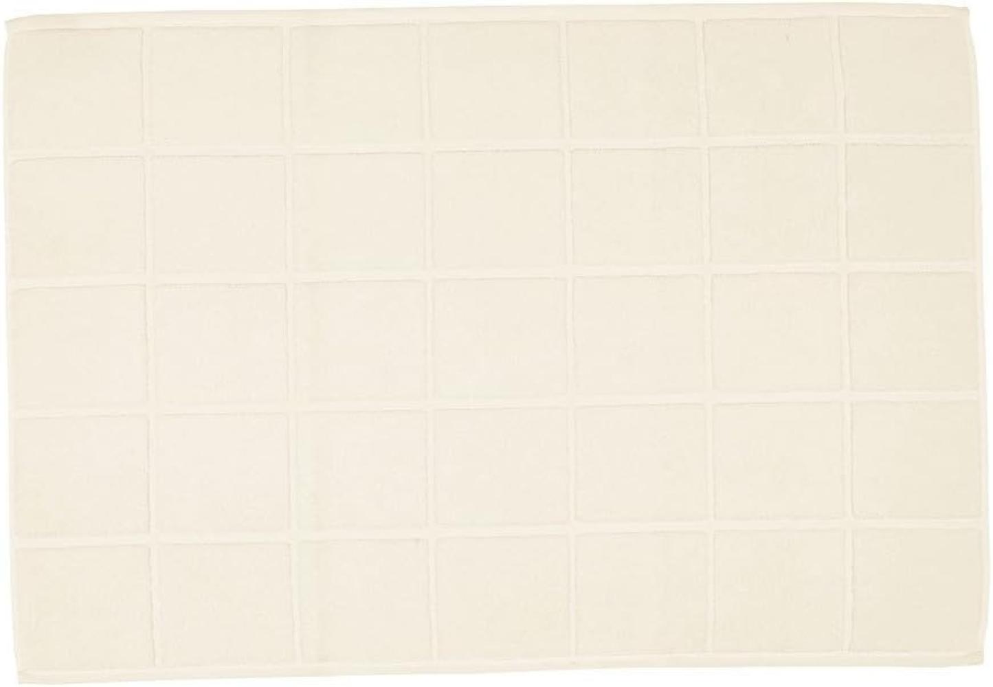 Ross Uni-Zwirn Frottier Badematte Karofond|60x100 cm| champagner Bild 1