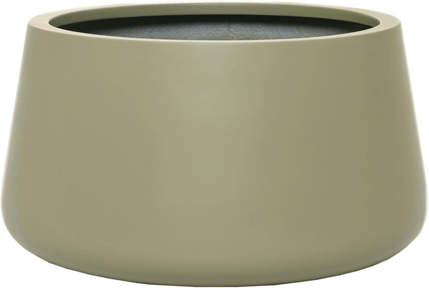 VIVANNO Blumentopf Fiberglas GORDO Rund - Beige Matt (1 St), 52x29 cm Bild 1