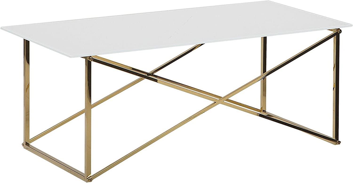 Couchtisch weiß / gold rechteckig 100x50 cm EMPORIA Bild 1