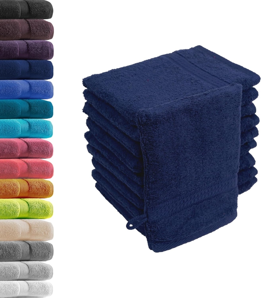 Hometex Premium Textiles Waschhandschuh in Premium Qualität 500 g/m², Feinster Frottier-Stoff 100% Baumwolle, (10er Set), weich, saugfähig, extra schwer & flauschig - TEST BILD TOP MARKE 2025 Bild 1