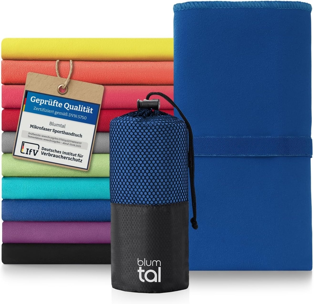 Blumtal Sporthandtuch Mikrofaser Handtuch - kompakte Mikrofaser Handtücher, Mikrofaser (inkl. Transporttasche, einzeln oder als Set verfügbar, 1-St), ultra leicht & schnelltrocknend, Reisehandtuch, Strandhandtuch Bild 1