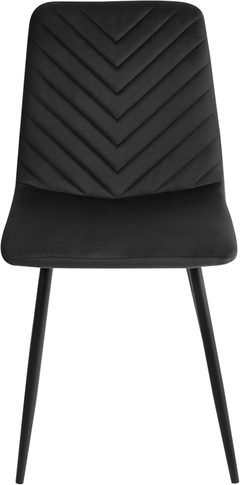 Esszimmerstuhl 4er Set HAVRE Samtstoff Schwarz Bild 1