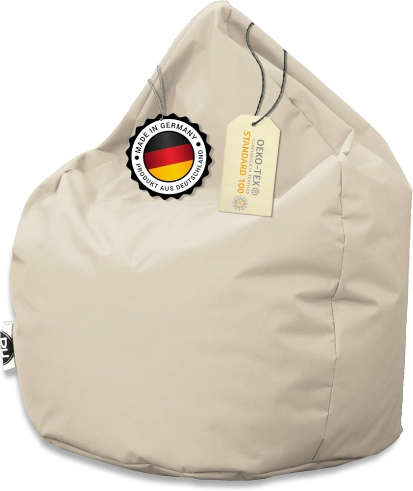 PATCH HOME Patchhome Sitzsack Tropfenform - Creme für In & Outdoor XXXL 480 Liter - mit Styropor Füllung in 25 versch. Farben und 3 Größen Bild 1