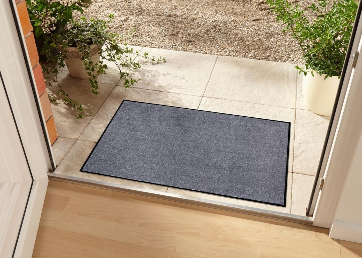 Teppich Boss waschbare In- & Outdoor Fußmatte Uni einfarbig - 60x80x0,7cm Bild 1