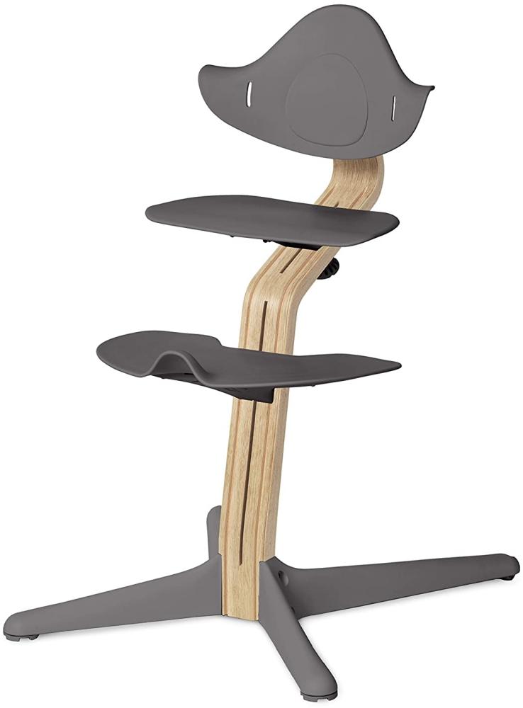 Evomove 'Nomi' Hochstuhl (Mittelsäule + Kunststoffelemente) weiß geölt, grey Bild 1