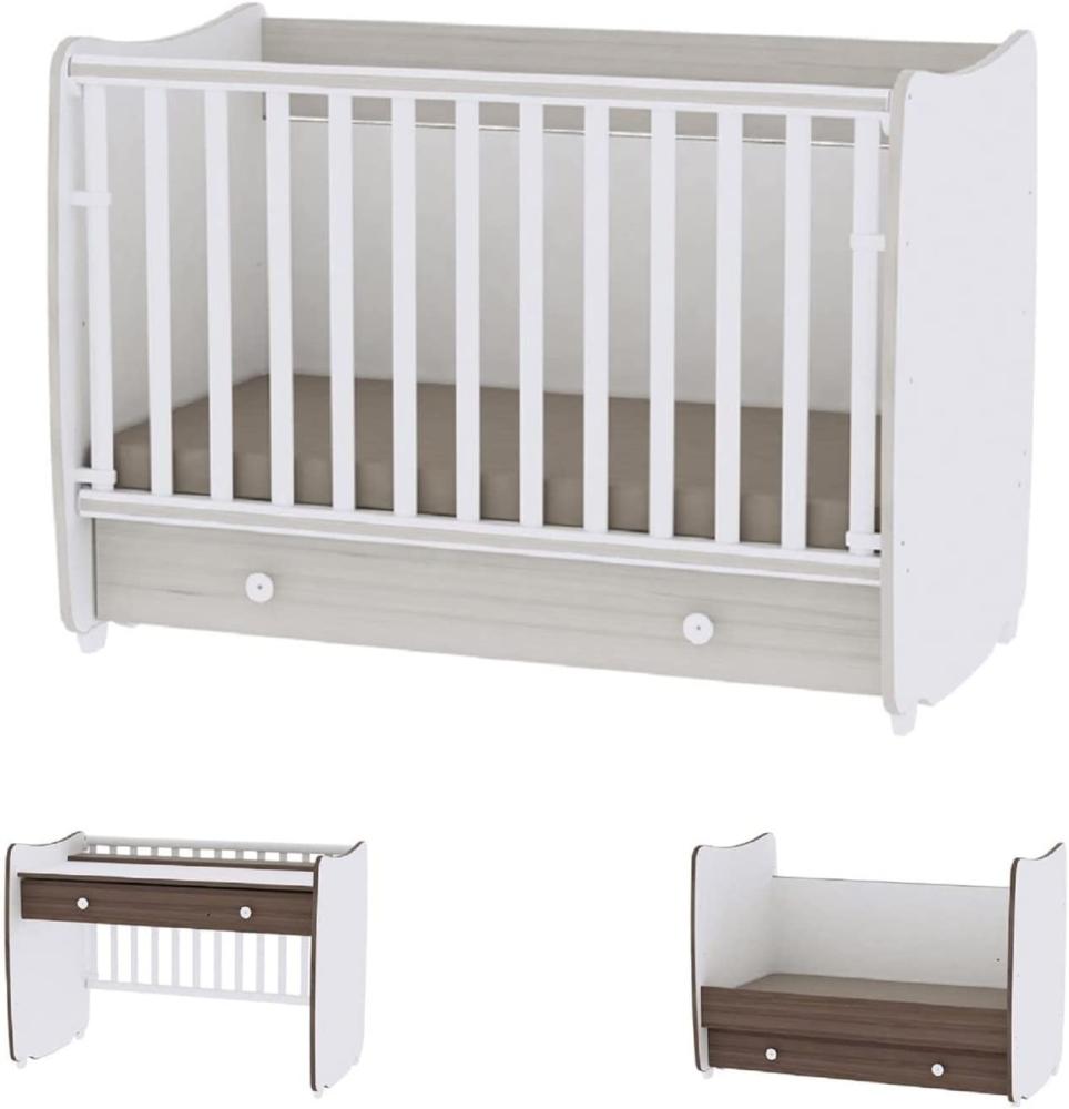 Lorelli 'Dream' Babybett 60x120 cm umbaubar, mit Schaukelfunktion hellgrau Bild 1