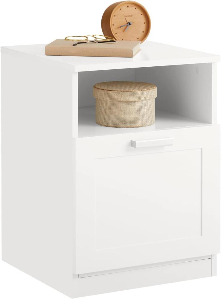 Nachtschrank mit Schublade Schlafzimmer MDF Weiß FBT112-W Bild 1