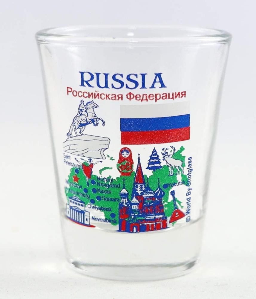 Russia Landmarks and Icons Collage Shot Glass by World By Shotglass Bild 1