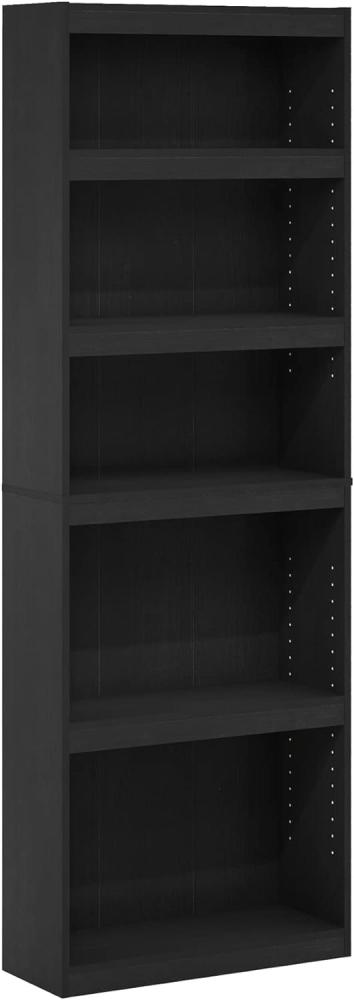 Furinno JAYA Enhanced Home 5-stufiges Regal-Bücherregal, Schwarzes Holz Bild 1