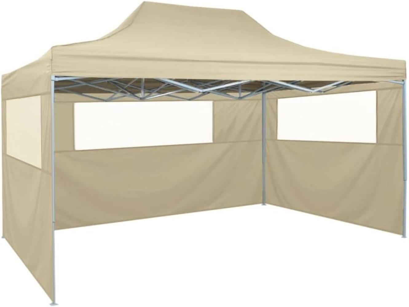 vidaXL Faltzelt mit 3 Seitenteilen 3x4,5 m Creme 44972 Bild 1