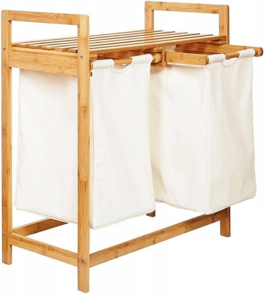 Wäschekorb aus Bambus 74 x 63,5 x 33 cm Bild 1