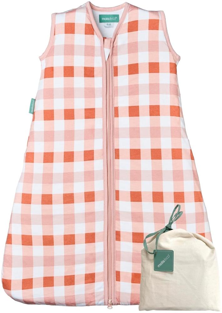 molis&co - Baby Schlafsack ärmellos - Ideal für Frühling und Herbst - Babyschlafsack 1 tog ohne Ärmel - Leicht gepolstert - 100% Baumwolle (Oeko-TEX 100), Premium Qualität - Canyon Check (85 cm) Bild 1