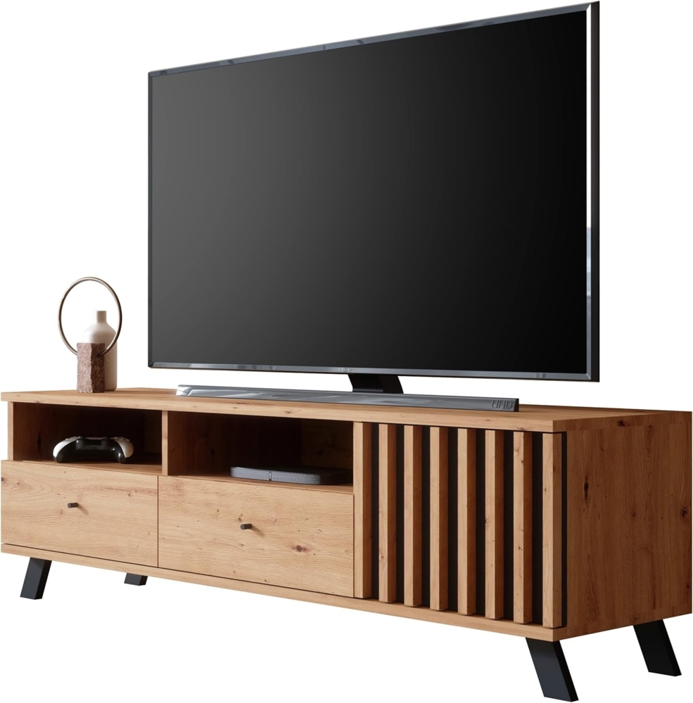 Newroom Lowboard Barea, TV Board Wandpaneel Wildeiche Anthrazit Modern TV Schrank Bild 1